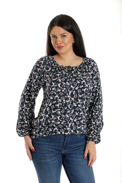 Eranthe Bluza Dama, tip IE, Bleumarin cu imprimeu Floral
