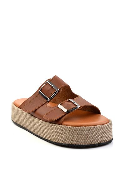 Bambi Γυναικείες παντόφλες Tan Leather K04423050103