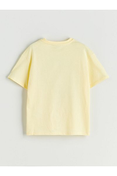 LC Waikiki Sari Crew Neck Stitch Printed Girl's T-Shirt