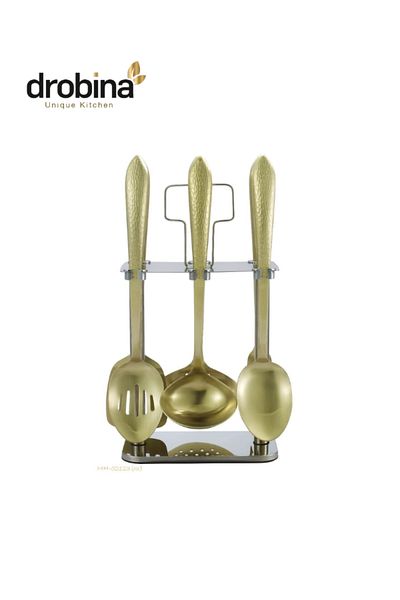 drobina Dropina 7-Piece Stainless Steel Spoon Set, Matte Gold