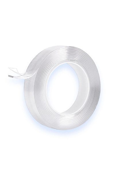 Motek Bandă dublă adezivă 2 metri, rezistentă la apă, silicon, transparentă, lățime 3 cm