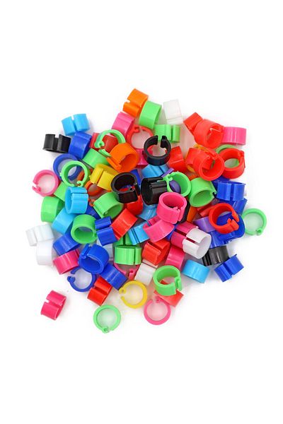 OEM Set of 50 rings for pigeons and other birds, Plastic, 8 mm, Multicolor, MyStyle�