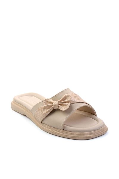 Bambi Nude Patent Leather Crocodile Women's Slippers K04761038109
