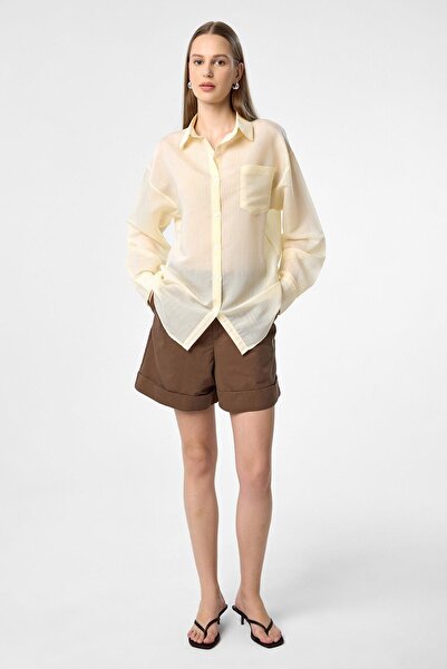 Antioch Yellow Relax Fit Striped Long Sleeve Women's Shirt