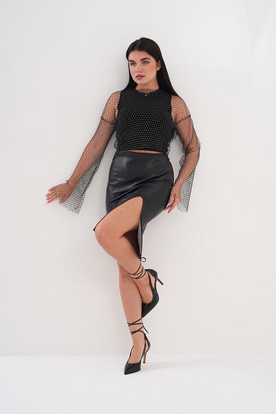 La Limar 8.5 cm Black Leather Ankle Strap Stiletto Heels