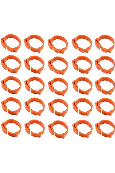 OEM Set of 100 bird rings, Plastic, Orange
