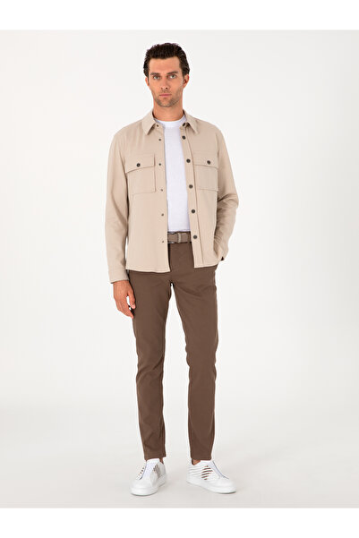 Cacharel Kahverengi Slim Fit Pamuk Karışımlı Kanvas Pantolon 50305640-VR029