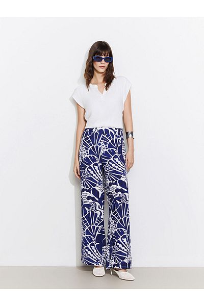 LC Waikiki Pantaloni de damă cu talie elastică cu flori de sezon nou - S5KQ99Z8