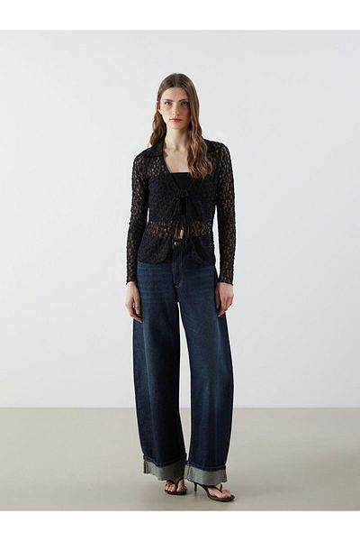 LC Waikiki Lcw Vision Polo Collar Lace Women's Cardigan