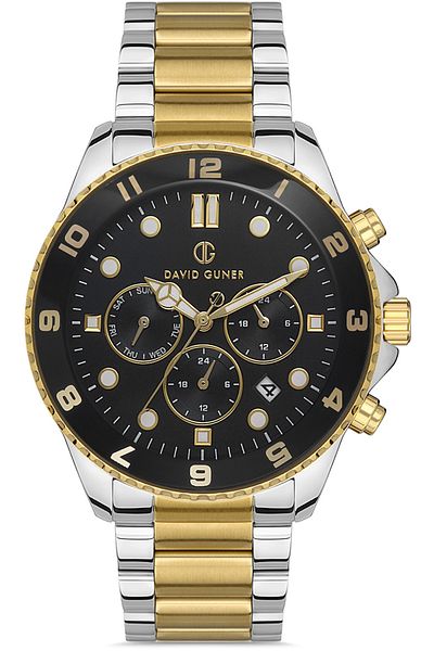 DAVID GUNER David Güner Men's Watch Dg-8243Ga-D2 44 mm Metal-Gold