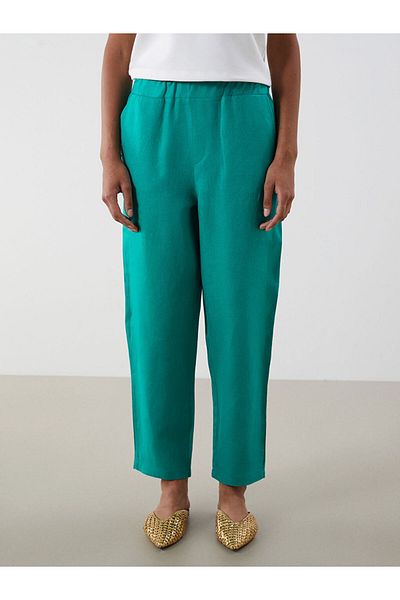 LC Waikiki New Season Elastic Waist Linen Women's Trousers - S5O265Z8