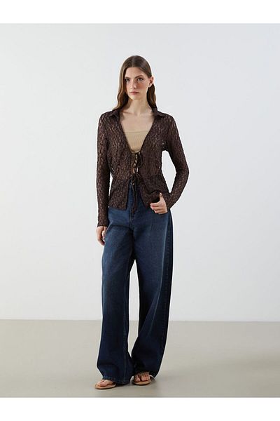 LC Waikiki Lcw Vision Polo Collar Lace Women's Cardigan
