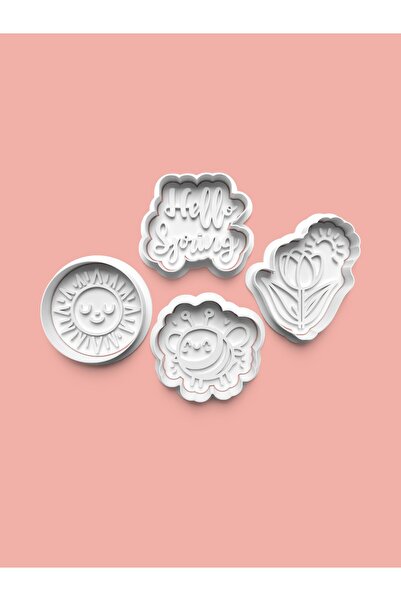 AKTASTORE Welcome Spring Cookie Mold and Sugar Dough Mold Set of 4 0541-Set