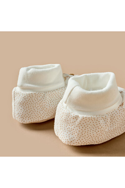 giggles Printed Booties with Button Detail