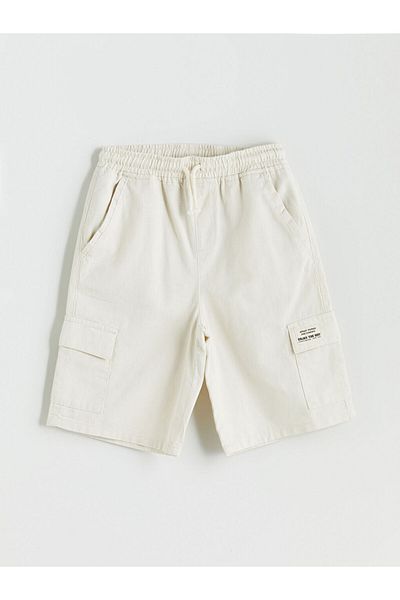 LC Waikiki New Season Elastic Waist Linen Blend Boys Cargo Sort - S5Bs52Z4