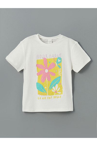 LC Waikiki New Season Crew Neck Floral Girls T-Shirt Set of 2 - S5Ir17Z1