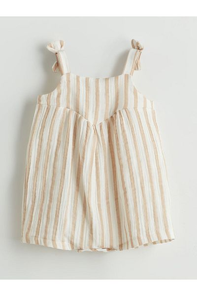 LC Waikiki New Season Striped Baby Girl Muslin Jumpsuit - S5Gm38Z1