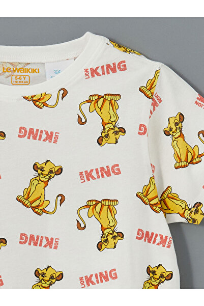 LC Waikiki LCW Kids Ekru Aslan Kral Baskılı Erkek Çocuk Şortlu Pijama Takım