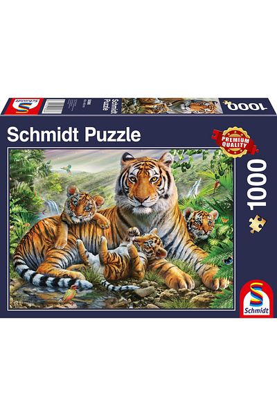 Schmidt Puzzle 1000 pieces Schmidt - Tiger and Cubs