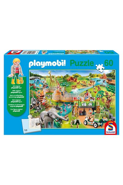 Schmidt Schmidt Puzzle - Zoo, 60 pieces, includes Playmobil figure