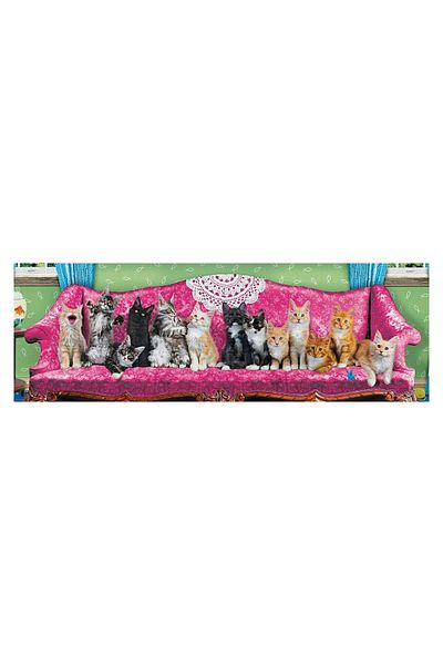 Eurographics Jigsaw puzzle 1000 pieces panoramic Eurographics - Kitty Cat Couch