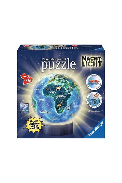 RAVENSBURGER Ravensburger globe puzzle - World, 72 pieces, with LED