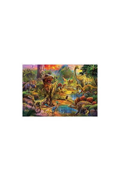 EDUCA Educa Puzzle - Land of dinosaurs, 1000 pieces, includes puzzle glue