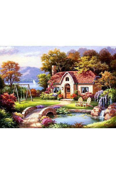 Anatolian Anatolian puzzle - Sung Kim: Spring Cottage In Full Bloom, 1500 pieces