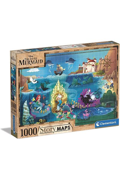 CLEMENTONI Puzzle 1000 pieces Clementoni - Story Maps - The Little Mermaid