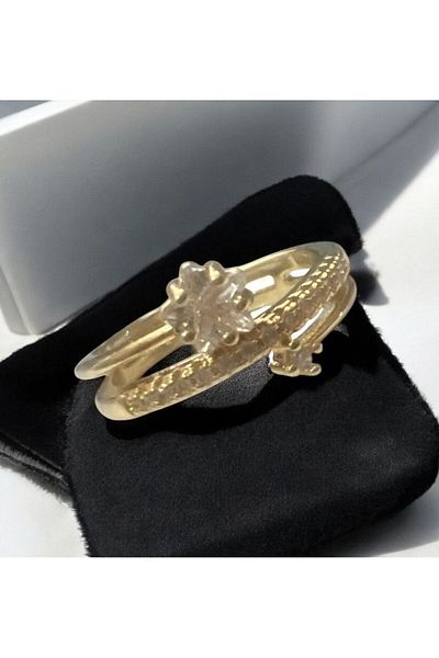 demirosa 1 Pcs Steel Adjustable Stone Stylish Ring
