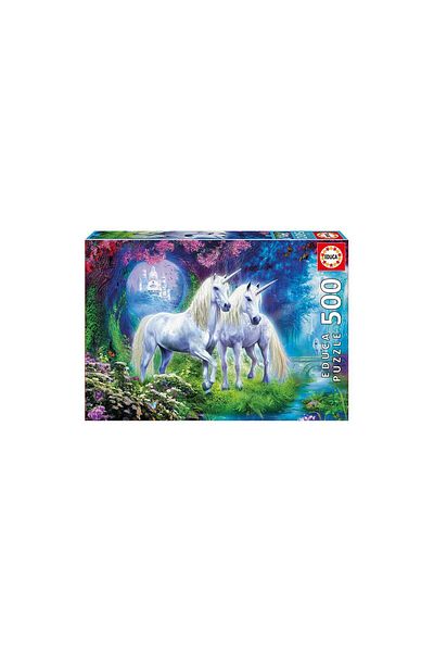 EDUCA Educa Puzzle - Unicorns in the forest, 500 pieces, includes puzzle glue