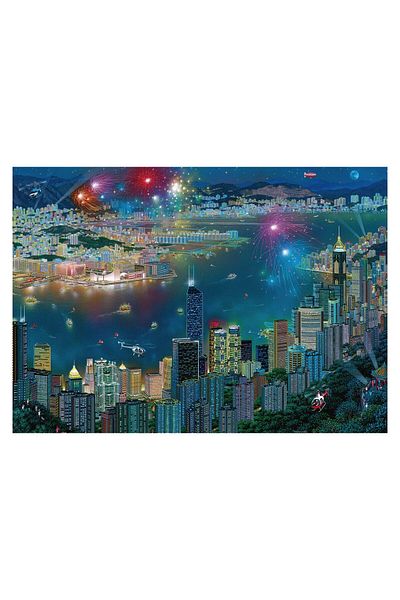 Schmidt Puzzle Schmidt - Alexander Chen: Fireworks Over Hong Kong, 1000 pieces