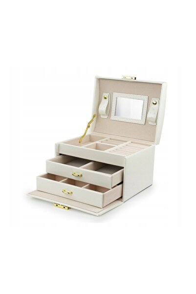 ECARLA Šperkovnice, krémová organizér do kufru, více přihrádek, Jollymag, PD49K