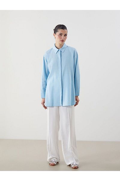 LC Waikiki Cămașă pentru femei LCW Modest din amestec de in