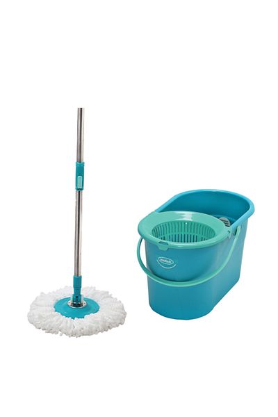 Motek ™ Premium 360 Degree Rotational Drain Bucket Mop with 360 Degree Mop, 100% Microfiber