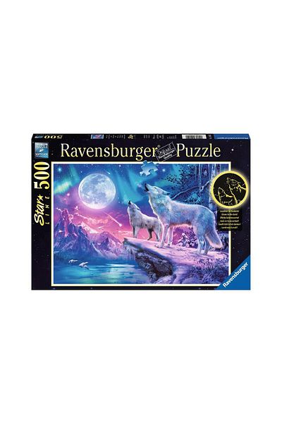 RAVENSBURGER Ravensburger Glow-in-the-Dark Puzzle - Star Line - Wolf, 500 pieces