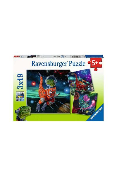 RAVENSBURGER Ravensburger Puzzle - Dinosaurs in Space, 3x49 pieces