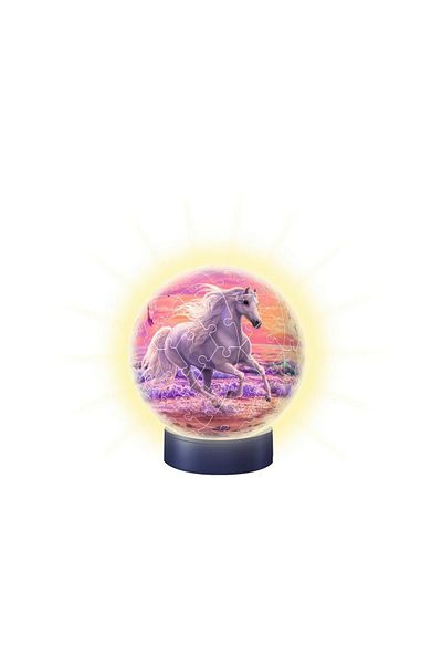 RAVENSBURGER Ravensburger globe puzzle - Horses on the Beach, 72 pieces, with LED