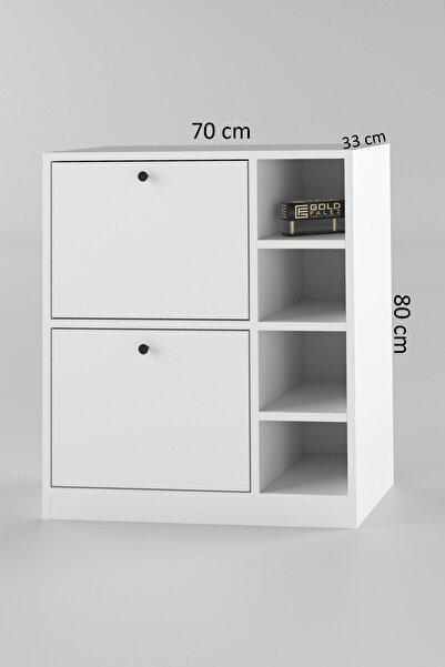 Kanonik Education Kahve Köşesi Mutfak Rafı Çok Amaçlı Dolap Mutfak Stand Mutfak Bango Beyaz