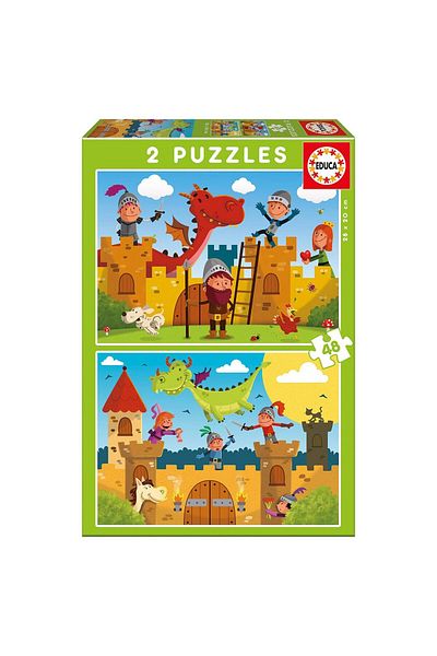 EDUCA Puzzle Educa - Dragons and Knights, 2x48 pieces