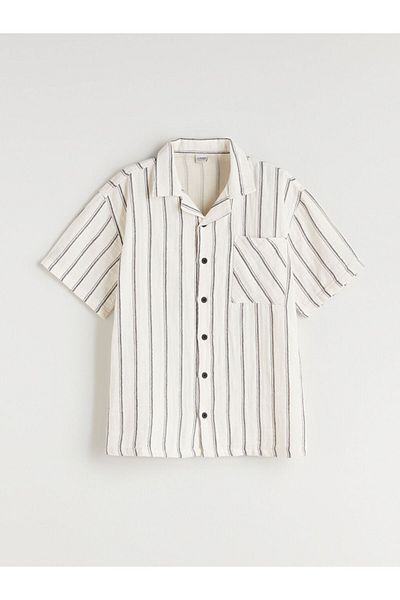 LC Waikiki New Season Striped Short Sleeve Boy's Shirt - S5Qh11Z4