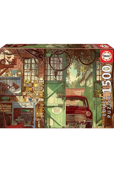 EDUCA Educa Puzzle - Arly Jones: Old Garage, 1500 pieces, includes glue