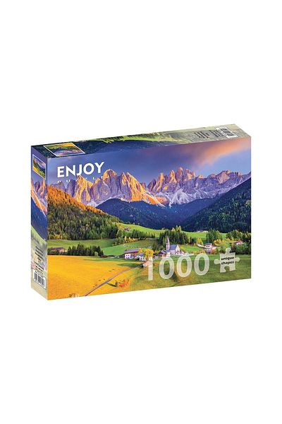 Enjoy Puzzle 1000 pieces Enjoy - Church in Dolomites Mountains, Italy
