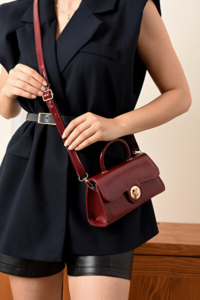 Handley Lüks Mini Özel Tasarım Kilit Detaylı Çapraz Askılı Omuz Çantası