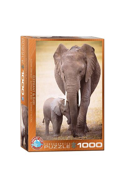 Eurographics Puzzle Eurographics - The Elephant and baby elephant, 1000 pieces