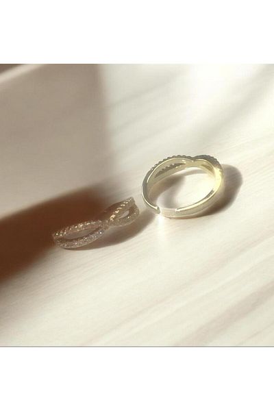 demirosa 1 Pcs Steel Adjustable Stone Stylish Ring