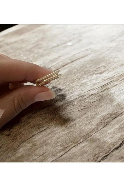 demirosa 1 Pcs Steel Adjustable Stone Stylish Ring