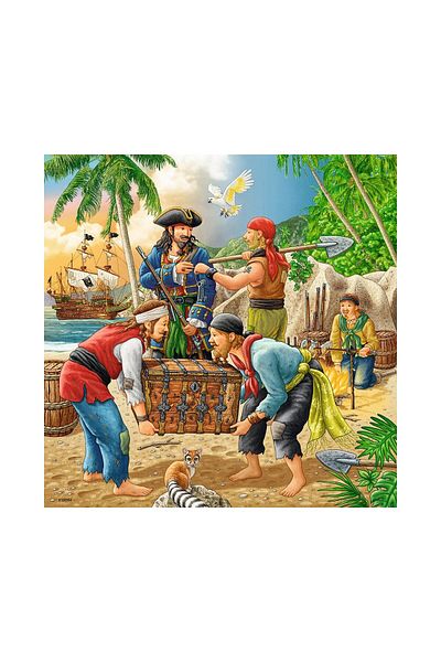 RAVENSBURGER Ravensburger Puzzle - Pirates, 3x49 pieces