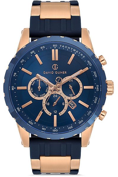 DAVID GUNER David Güner Men's Watch Dg-8822Gd-T3 49 mm Rose-Navy Blue
