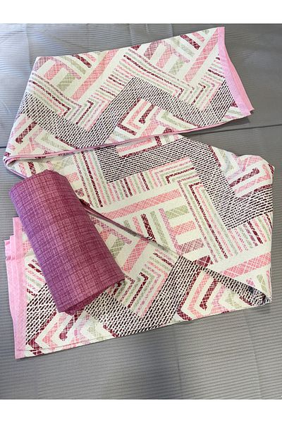 ŞENER HOME Meander Patterned Sheet Elastic Single Pique Set